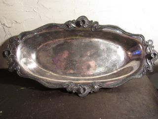 Antique Art Nouveau Knickerbocker Whiplash Waterlily Silver Plate Dish