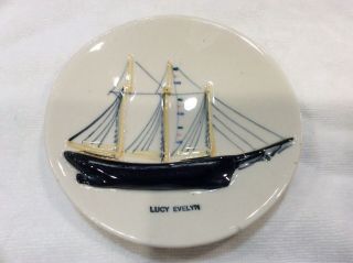 The Schooner " Lucy Evelyn " Beach Haven Jersey Collectible Plate (, Rare)