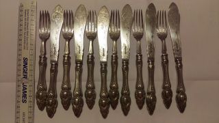 Set Of 6 Martin,  Hall & Co Ltd Silver Plated Knives And Forks