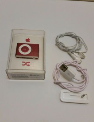 , Very Rare Apple Ipod Shuffle 2nd Generation Product Red 1gb A1204