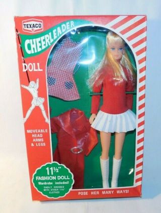 Rare Old Texaco Gasoline Cheerleader Toy Doll In The Box