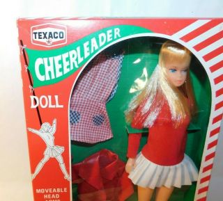 RARE Old Texaco Gasoline Cheerleader Toy Doll IN THE BOX 2