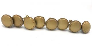 Set Of 8 Vintage Mid - Century Modern Bronze Gold Brass Cabinet Knob Drawer Pulls