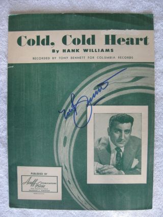 Tony Bennett - Rare Autographed Vintage 1951 Sheet Music - Hand Signed By Bennett