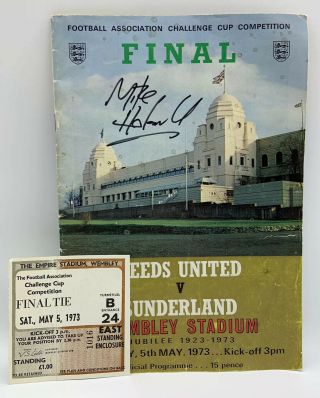 Rare Sunderland 1973 Fa Cup Final Programme,  Ticket Signed,