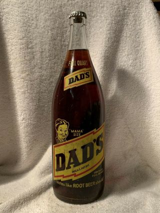 Rare Full 32oz Dad’s Root Beer “mama Size” Acl Soda Bottle