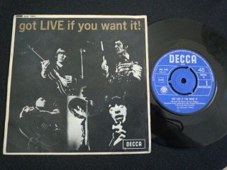 Rare Rolling Stones 1965 Export Ep " Got Live If You Want It " Decca Sde 7502 Vg,