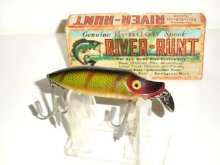 Vintage Heddon " River Runt Spook Floater " 9400 Lure W/box