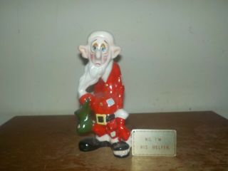 Vintage 1950s Rare Kreiss Christmas Psycho Ceramic Tall Skinny Santas Elf Figure