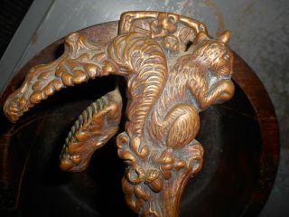 Antique Heavy Cast Iron Decorative Squirrel Copper Colored Nut Cracker With Bowl 2