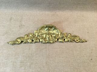 Antique French Gilt Bronze Furniture Decoration Mount 19thc Crest Shell