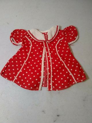 Vintage Doll Dress Red With White Polka Dots