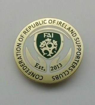 Very Rare The Confederation Of Republic Of Ireland Supporters Clubs Pin Badge