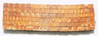 110 Piece Vintage Letterpress Wood Wooden Type Printing Blocks 6 M.  M.  504