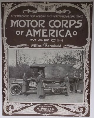 Rare Motor Corps Of America First Red Cross Motor Corps Women Photo Ww1 1918