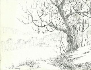 Samuel S.  Thorpe : Pencil Drawing 9 " X12 " (extremely Rare Drawing) T