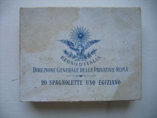 CIGARETTES BOX SPAGNOLETTE USO EGIZIANO KINGDOM OF ITALY WAR OF LYBIA 1911 RARE 2
