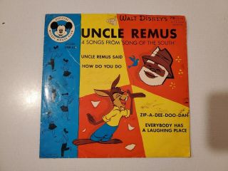 Rare Disney Uncle Remus Song Of The South Vinyl 78rpm Mickey Mouse Club 1955