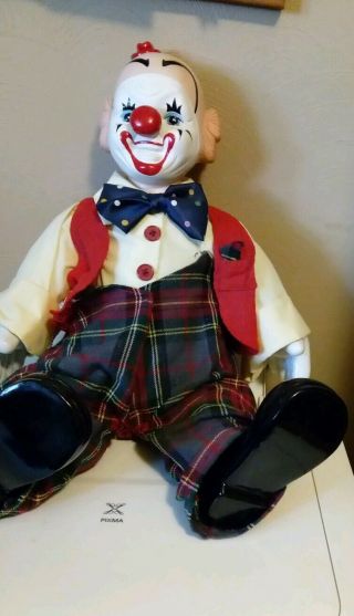 Vintage Musical Clown 18 " Tall.
