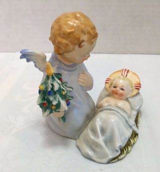 Rare Vintage Goebel Angel Christmas Tree Jesus Figurine W.  Germany Manger 2