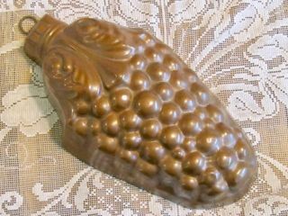 Old Antique Vintage French Tin Lined Type Grape Bunch Copper Kitchen Food Mold