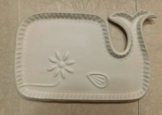 Rare Jonathan Adler Whale Serving Platter Tray White Artist Sgn 16 " Discontinued