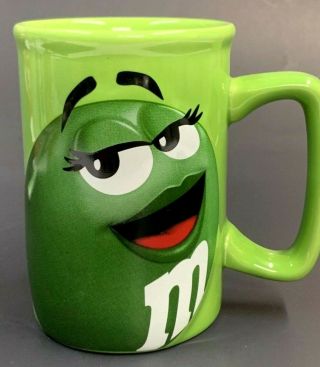 Rare M&m 3 - D Ms.  M&m Green Coffee Cup / Mug Very Collectible Pristine
