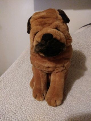 Shar - Pei Dakin Stuffed Plush Dog Vintage Wrinkled Sharpei Pup 1986 13 " Rare
