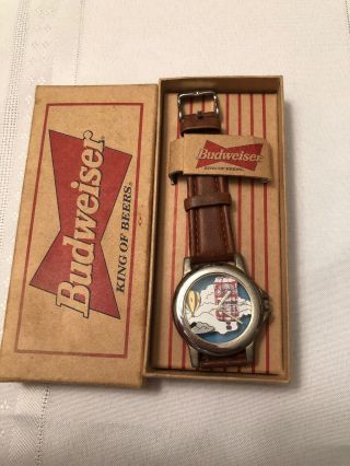 Vintage Rare Budweiser Watch: Hot Air Balloon - King Of Beers 1980s.