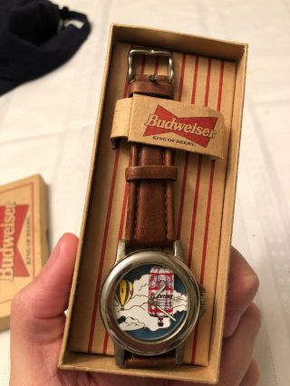 Vintage RARE Budweiser Watch: Hot Air Balloon - King Of Beers 1980s. 2