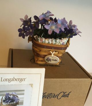 Longaberger Miniature May Series Violet Basket Combo Complete - Rare - Euc