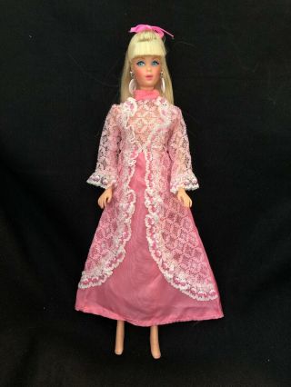 Vintage Barbie Clone Clothes Mod Era Outfit Hong Kong Tag Pink White Lace Dress