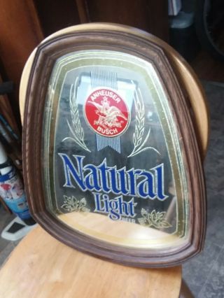 Rare - Wood Framed - Anheuser - Busch Natural Light Vintage 1980 