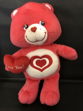 2005 Care Bears All My Heart Bear Pink Red Collectible Plush 11 " I Love You