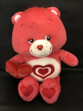 2005 Care Bears All My Heart Bear Pink Red Collectible Plush 11 