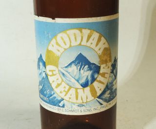 rare vtg Schmidt ' s KODIAK Cream Ale Beer BOTTLE Paper Label Philadelphia,  PA 2