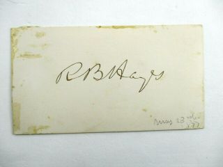 19th President R.  B.  Hayes Rare Ink Signature Autograph In Plastic Sleeve Ca.  1877 2
