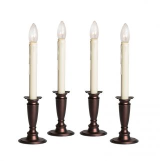 Set Of 4 Window Candles With Timer By Valerie Parr Hill Antique Bronze