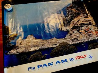 Rare Pan Am Vintage Travel Poster Italy 44x35