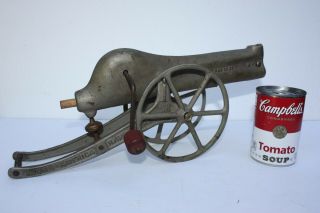 Large Rare 1907 Rapid Fire Cannon Cast Iron Mechanical Toy In.