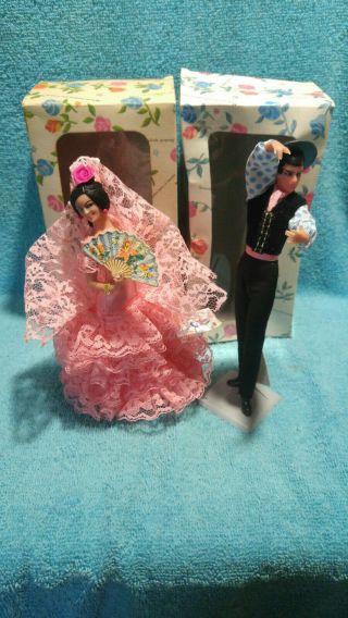 Vintage Marin Chiclana Spanish Flamenco Dancer Dolls Man & Woman 8 "