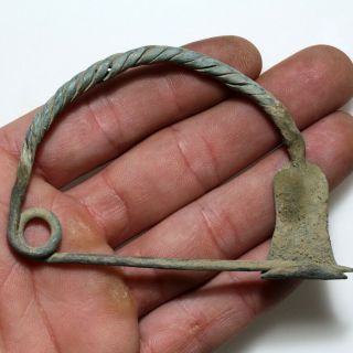 Extremely Rare Ancient Greek Bronze Fibula Brooch Ca 1000 - 700 Bc