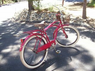 Beach Cruiser Vintage Mens 26 In Rare Red Signed Nel Lusso