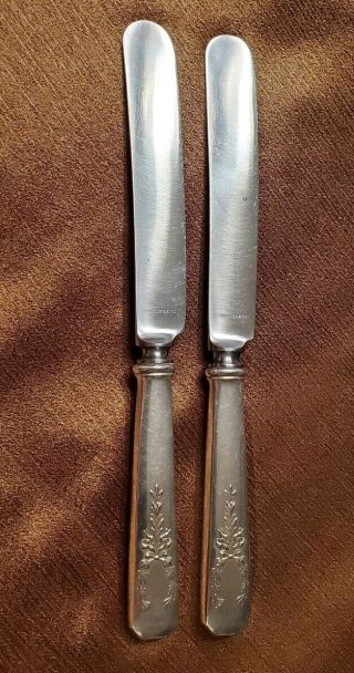 2 Gorham Whiting Madam Jumel Sterling Silver Handle 8 3/4 " Knives 1908 No Mono