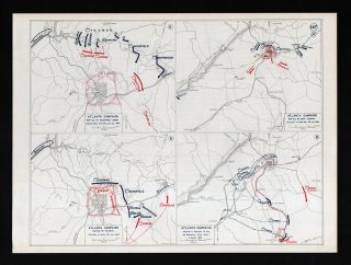 West Point Civil War Map Battle Of Atlanta Campaign Peach Tree Creek Ezra Church