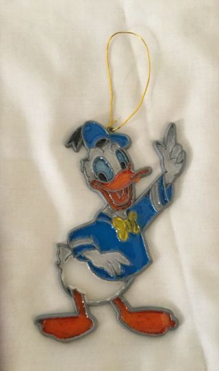 Vintage Disney 1982 Stained Glass Kurt S.  Adler Donald Duck Ornament Rare.