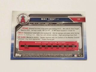 Mike Trout 2019 Bowman Chrome Gold Refractor /50 Rare Angels Non Auto HOT NM MVP 3
