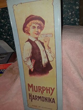 Antique Metal Murphy Harmonika Advertizing Sign Made In Germany