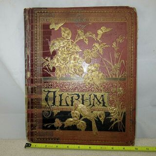Antique Scrapbook Album 1800s Victorian Die Cuts Trade Cards Advertising