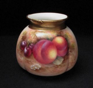 Antique Royal Worcester Hand Painted Porcelain Fruit Vase Signed Harry Ayrton Af